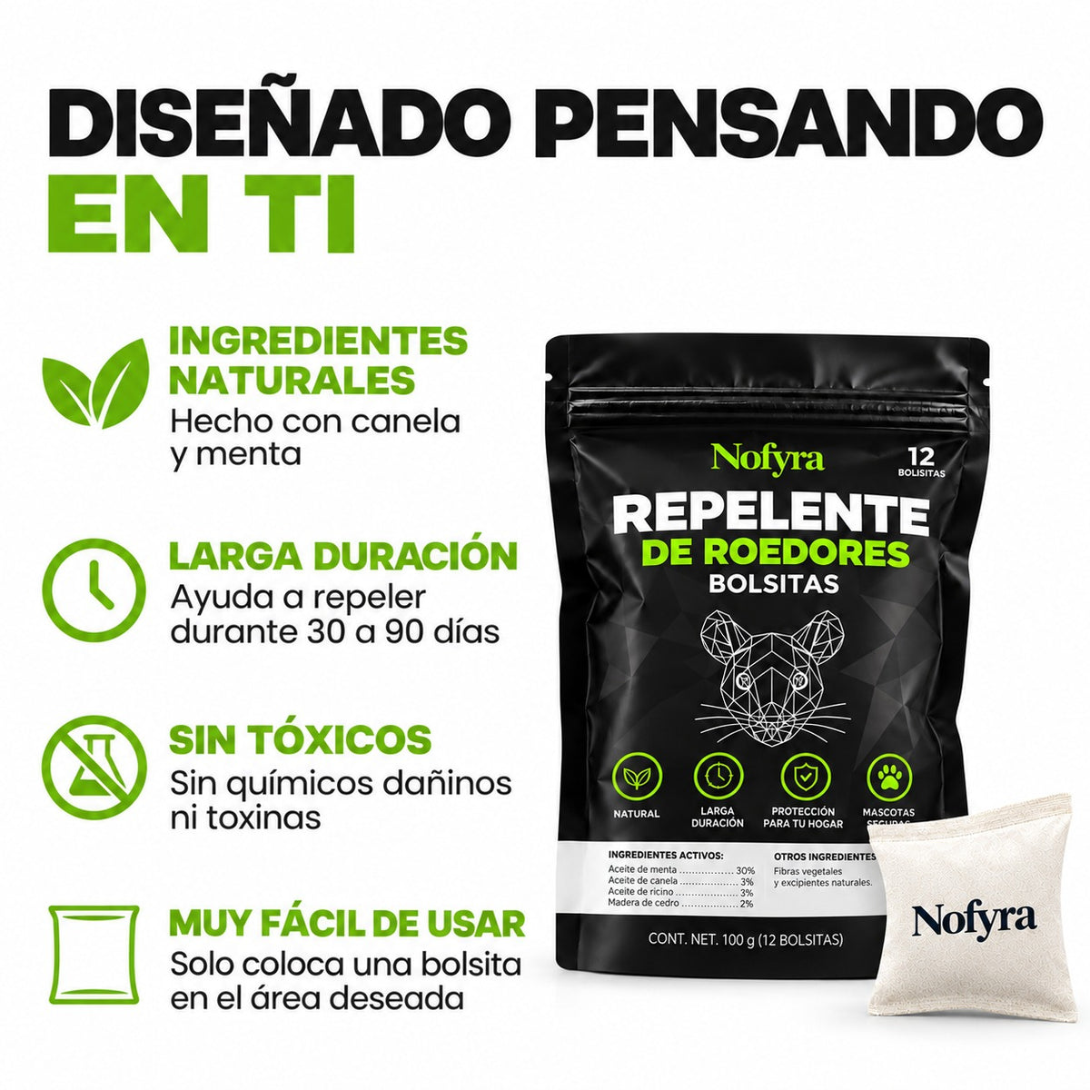 Nofyra™Bolsitas naturales antirroedores